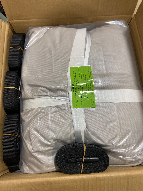 Photo 1 of Boatpro Trailerable Boat Cover 16-18ft with Outboard Motor Cover, 900D Marine Canvas Waterproof & UV-Proof Heavy Duty Boat Covers for 16 feet 17ft 18' Foot V-Hull Bass Boat Runabout Boat, Gray