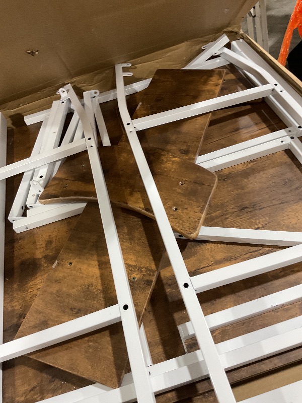 Photo 1 of Merax Farmhouse 5-Piece Counter Height Drop Leaf Dining Table Set with Dining Chairs for 4, White