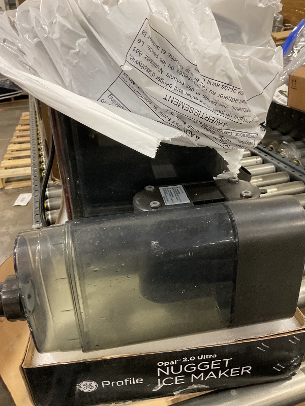 Photo 1 of GE Profile Opal 2.0 Ultra Nugget Ice Maker with Side Tank and Scale Inhibiting Filter, Scoop Included, 38 lbs in 24 Hours, Pellet Ice Machine with WiFi & Smart Connected, Black