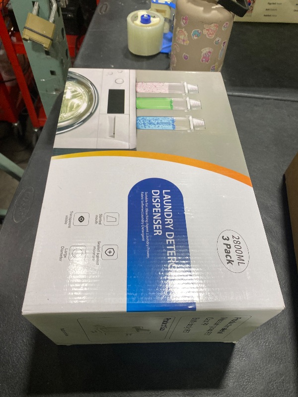 Photo 1 of [3 Pack] Liquid Laundry Detergent Dispenser for Laundry Room Organization and Storage, 95oz Large Capacity Laundry Soap Containers with 12 Removable Labels, BPA Free & PET Plastic Clear