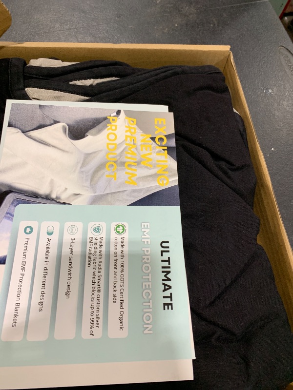 Photo 1 of Radia Smart® EMF Protection Poncho, Wrap, Wearable Blanket. RF Radiation Shielding, WiFi Blocker, Protection Clothing 28" x 72", Black