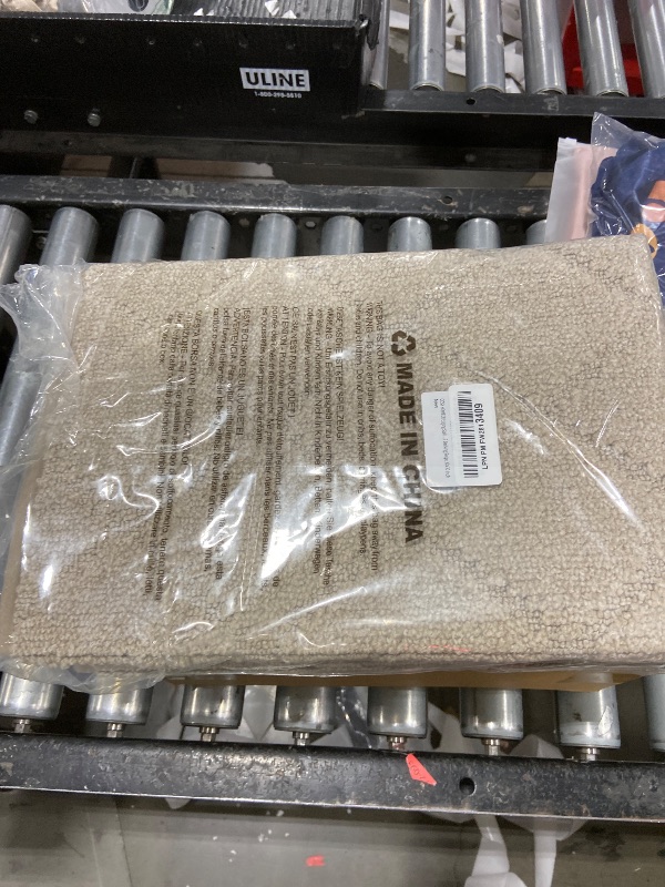 Photo 1 of **INCOMPLETE** COSY HOMEER Edging Stair Treads Non-Slip Corner Indoor Stair Runners for Wooden Steps,Landing Slip Resistant Stair Rugs Mat for Kids and Dogs,100% Polyester TPE Backing,Beige,30x30 inch