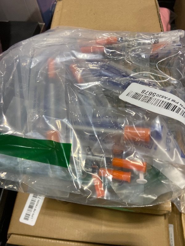 Photo 1 of 0.5ml 31G 5/16 Inch 8mm Syringe, Lab Syringes Individually Wrapped, Pack of 25