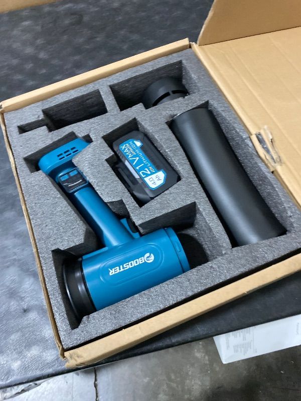 Photo 1 of Hamos Powerful Car Dryer Air Blower, 670CFM Airflow, 4-Speed, 4Lb Max Thrust, 4.0Ah Battery and Charger, 2 Extended Tube & LED, Super Electric Leaf Blower for Car/Lawn/Garage/Patio/Yard (Black Blue)