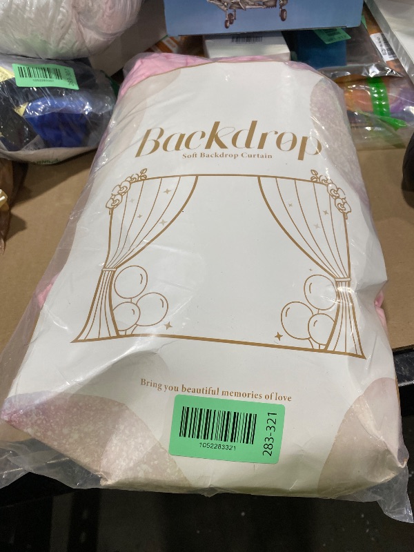 Photo 1 of 10 ft x 10 ft Pink Backdrop Curtains for Parties, Wrinkle Free Baby Pink Photography Backdrop Drapes for Wedding Grils Birthday Baby Shower Bridal Shower Party