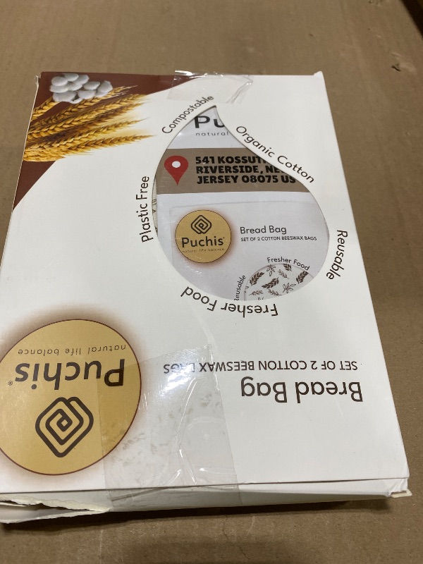 Photo 1 of Beeswax Bread Bags for Homemade & Sourdough Bread, 2-Pack XL Reusable Cotton Bread Storage Bags – Beeswax Lined, Freezer Safe, 17×13 in | PUCHIS