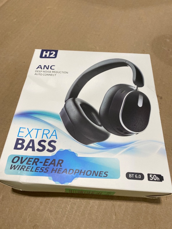 Photo 1 of MMWOWARTS Hybrid Active Noise Cancelling Bluetooth Headphones,Bluetooth 6.0 Over Ear Wireless Headphones with 60H Playtime, Hi-Res Audio, Deep Bass, Memory Foam Ear Cups for Home Office Travel Black