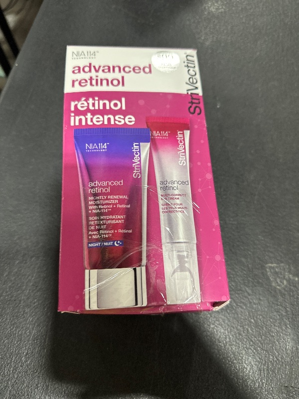 Photo 1 of StriVectin Advanced Retinol Discovery Kit with Retinol Night Moisturizer, 1 oz, Multi Correct Eye Cream 0.5 oz, 2 Piece Kit for Wrinkles and Fine Lines