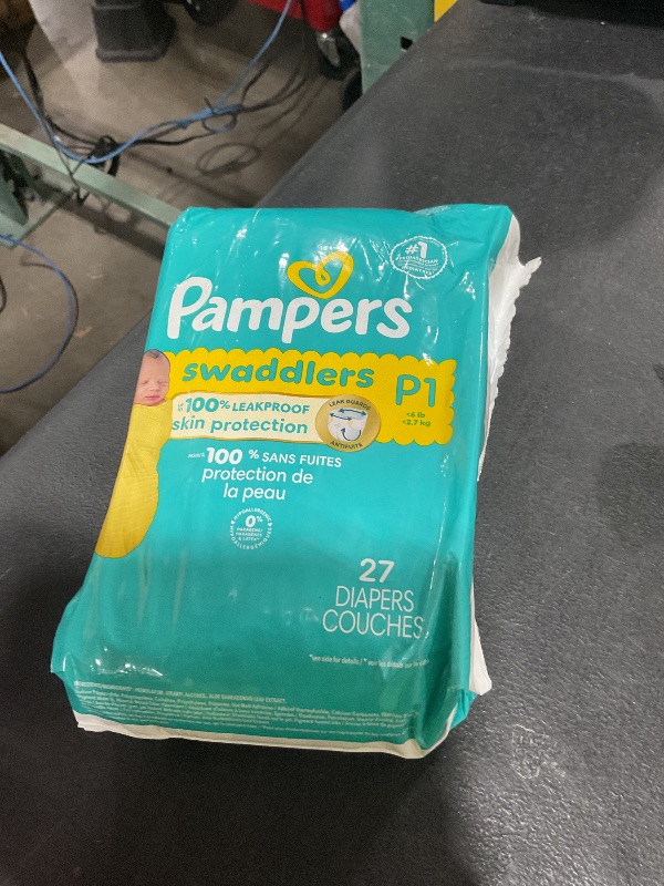 Photo 1 of Pampers Baby Diapers - Swaddlers - Size P1, 27 Count, Ultra Absorbent Disposable Preemie Diaper