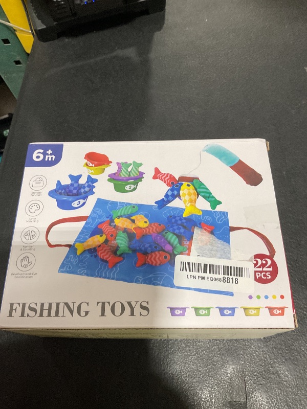 Photo 1 of Baby Toys for 1 Year Old - Fishing Game for Toddlers 1-3, Montessori Toy for Toddler kids Number Counting, Color Sorting, Shape Learning, 22PCS Fishing Toy Gift for 1 2 3 Years Old Boy Girl Birthday