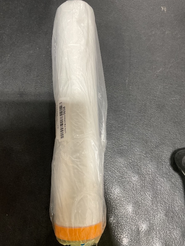 Photo 1 of Muf 9 x 65 Feet Plastic Drop Cloth Plastic Sheeting with Masking Tape,Waterproof Protective Masking Film,Prevent Dust Paint for Car,Furniture,Carpet,Floor,1 Pack