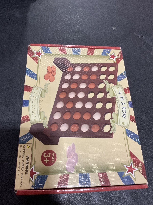 Photo 1 of GOTHINK Wooden 4 in a Row Game, Classic Strategy Game for Kids and Adults, Connect The 4 Discs of Same Colour in a Row Perfect for Family Picnics, Camping, Great Travel Game and Gift for All Ages
