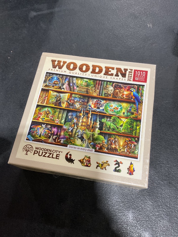 Photo 1 of WOODEN.CITY Wooden Puzzles for Adults 1000 Pieces - Stories on Every Shelf – Bookshelves Scene | Made in EU | Gift for Book Lovers | Size 21,25 x 15,5 in