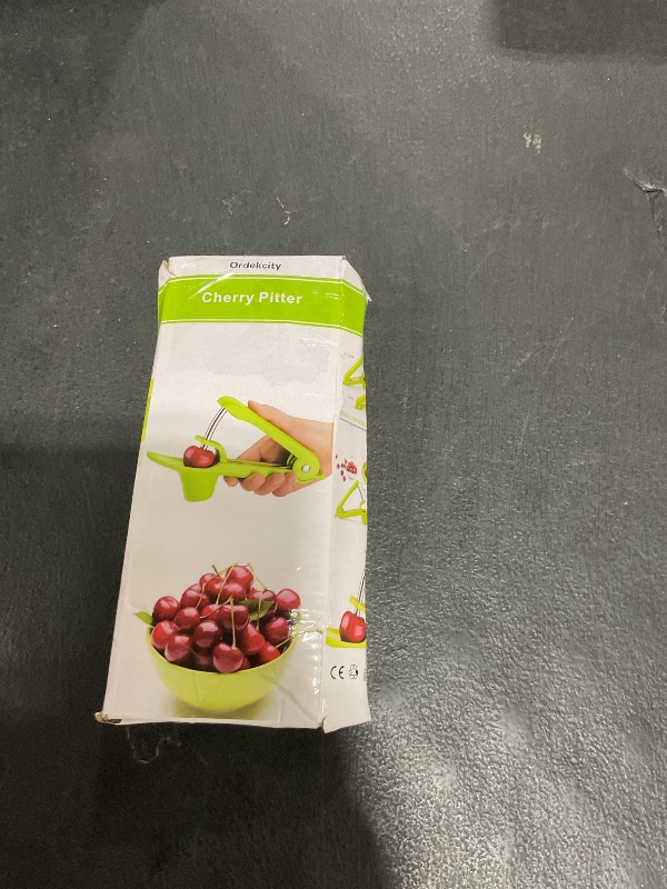 Photo 1 of Cherry Pitter - Ordekcity Stainless Steel Cherries Corer Pitter Tool with Hand-held Push Design, Save Time & Space for Making Cherry Jam with Lock Design(Red)