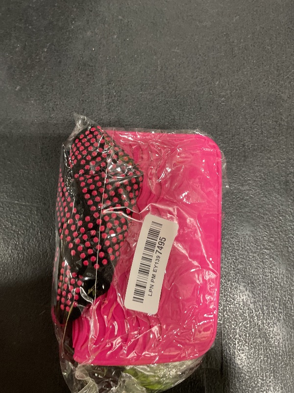 Photo 1 of Heat Resistant Glove with Heat Resistant Mat for Curling Iron, Hair Straightener, Flat Irons, Silicone Bump Glove, 9” x 6.5” Food Grade Silicone Mat, Pink