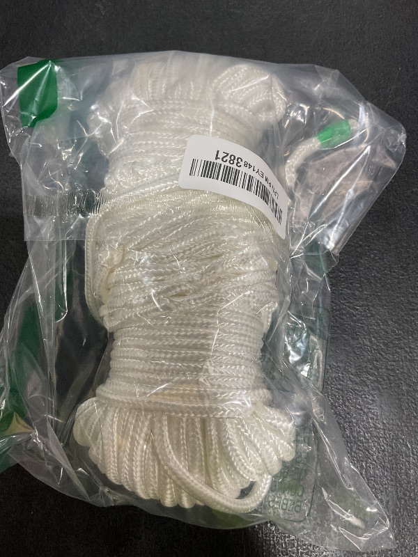 Photo 1 of PerkHomy 90 ft 1/4 inch (7mm) Polyester Rope (Nylon - Like Durability) Poly Flag Pole Clothes Line Camping Utility Good for Tie Pull Swing Climb Knot (White)