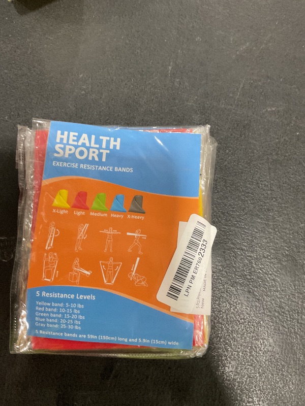 Photo 1 of Lianjindun 5 Pcs Professional Resistance Bands. Latex-Free, Elastic Band, Work Out Bands, Stretch Bands for Working Out Women or Men, Exercise Bands Set for Physical Therapy, Yoga