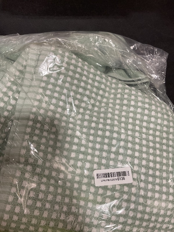 Photo 1 of Modern Threads 6-Piece 100% Combed Cotton Yarn Dyed Cobblestone Jacquard Towel Set Mineral Green