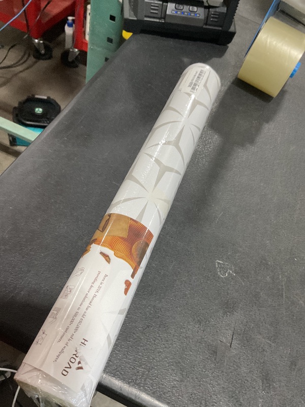 Photo 1 of Heroad Wall Paper Peel and Stick Modern Light Grey Wallpaper Peel and Stick Boho Geometric Gray Contact Paper for Cabinets and Drawers Renter Friendly Self-Adhesive Removable Waterproof 17.7” x 393”
