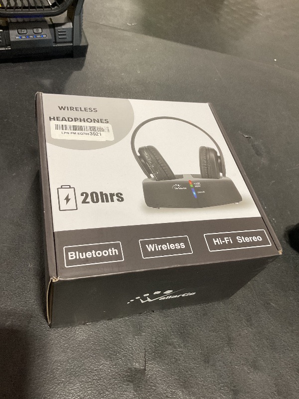 Photo 1 of WallarGe Wireless Headphones for TV Watching, Easy Setup and Comfortable Bluetooth Headphones with RF Transmitter Charging Dock, 100 Ft Wireless Range, Rechargeable 25 Hours Play and No Audio Delay
