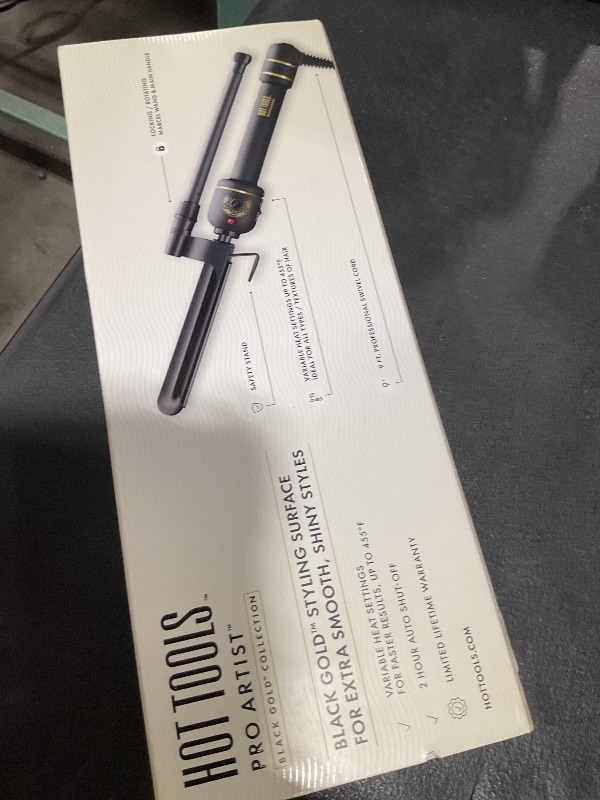 Photo 1 of HOT TOOLS Pro Artist Black Gold Curling Iron, 3/4 " Barrel