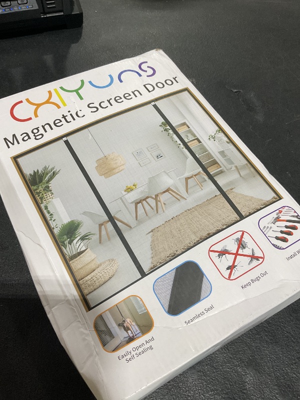 Photo 1 of CHIYUNS Screen Door Mesh Magnetic Closure 72 x 96 inch, Self Closing Fiberglass Mosquito Net with Magnet for Doors, Heavy Duty Bug Fly Screens Curtain for Doorway, Keep Bugs Out, Pet Friendly