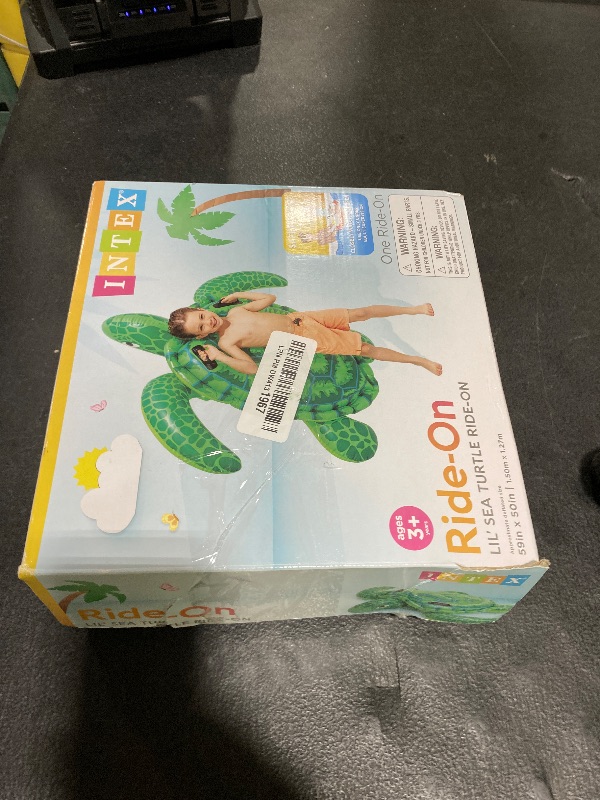 Photo 1 of INTEX Lil' Sea Turtle Inflatable Pool Float: Animal Pool Toy For Kids – 2 Heavy-Duty Handles – 88lb Weight Capacity – 59" x 50" – For Ages 3+