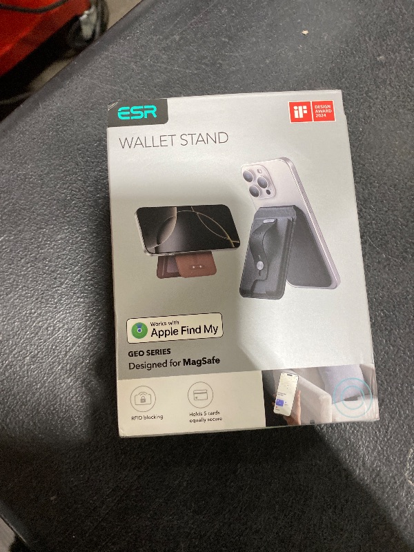 Photo 1 of ESR Geo for Magsafe Wallet with Full Find My Functionality,5 Card-Holder, RFID Blocking, Magnetic Wallet for iPhone 17/16/15/14/13/12 Series, with Adjustable Stand, Black