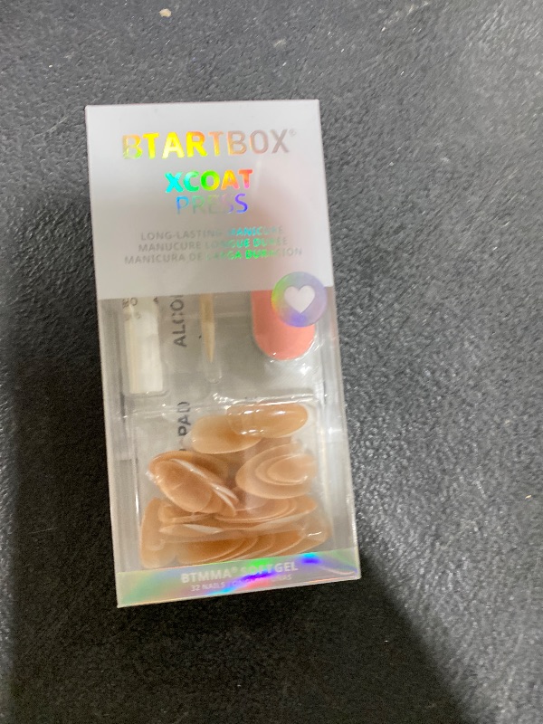 Photo 1 of French Tip Press On Nails - BTArtbox White Almond Medium Reusable Stick On Nails in 15 Sizes - 30 Soft Gel Fake Nail Kit for Women Gift, Classic