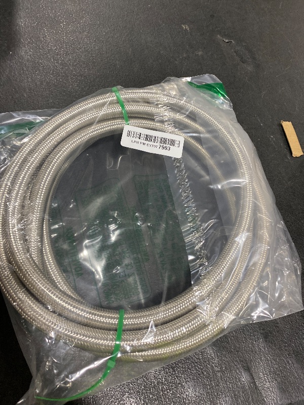 Photo 1 of JUWO 12 FT Washing Machine Hoses, 3/4" FHT Stainless Steel Washer Hoses, For Long-Distance Water Supply in Large Residences