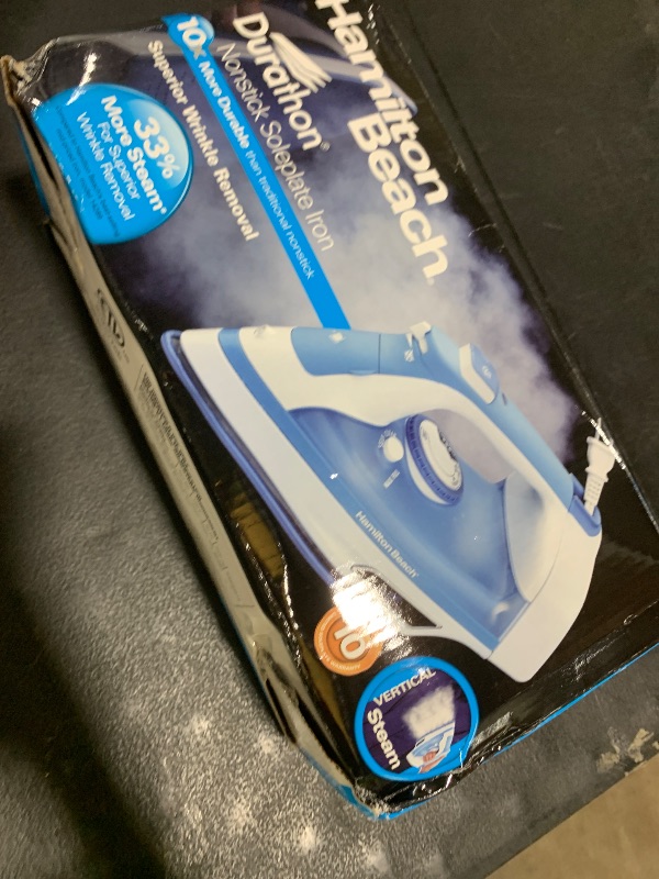 Photo 1 of Durathon Nonstick Iron in White and Sky Blue