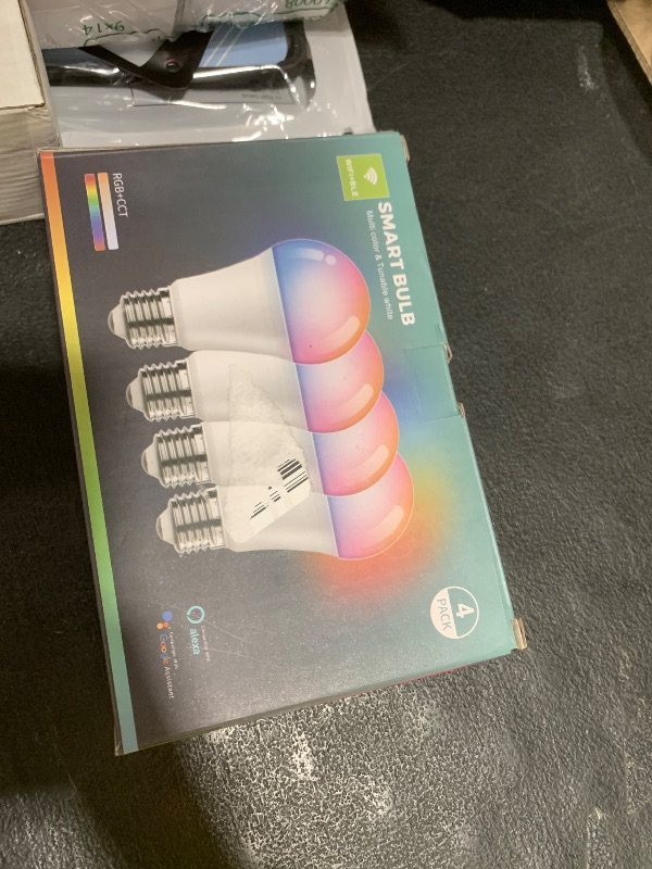 Photo 1 of Vanance Smart Light Bulbs 4Pack with Remote, A19 E26 800LM LED Color Changing Light Bulb, WiFi & Bluetooth 5.0, Warm to Cool White, Dimmable, RGB Smart Home Lighting Work with Alexa Google Assistant