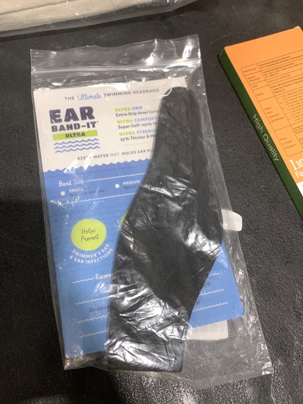 Photo 1 of Earvolution Ear Band-It Ultra Swimming Headband for Kids/Adults - Invented by Ear, Nose, and Throat Doctor - Anti-Slip Grip Neoprene for Protection - Putty Buddies Sold Separately - Medium, Black