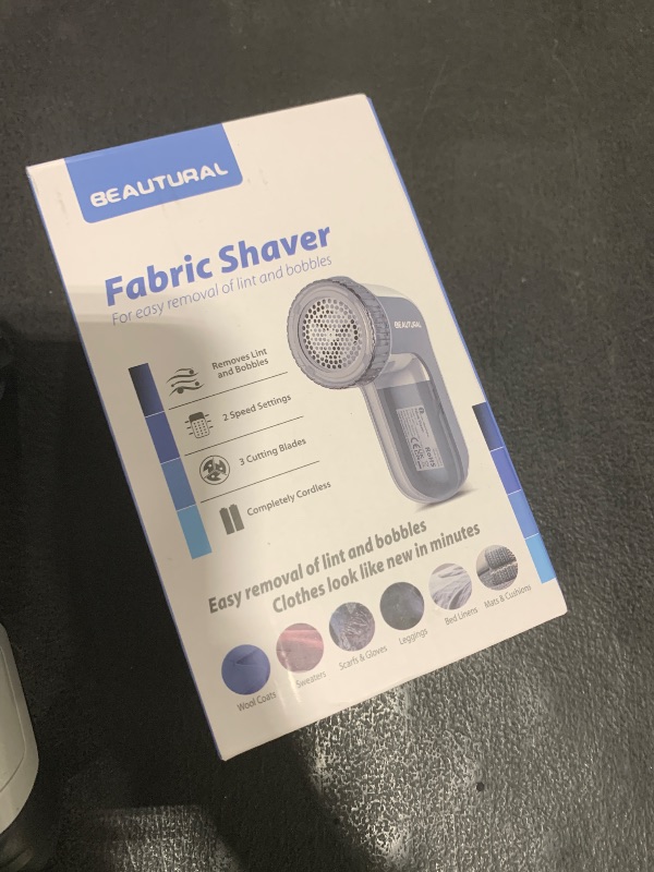 Photo 1 of BEAUTURAL Fabric Shaver and Lint Remover, Sweater Defuzzer with 2-Speeds, 2 Replaceable Stainless Steel Blades, Battery Operated, Remove Clothes Fuzz, Lint Balls, Pills, Bobbles Gray