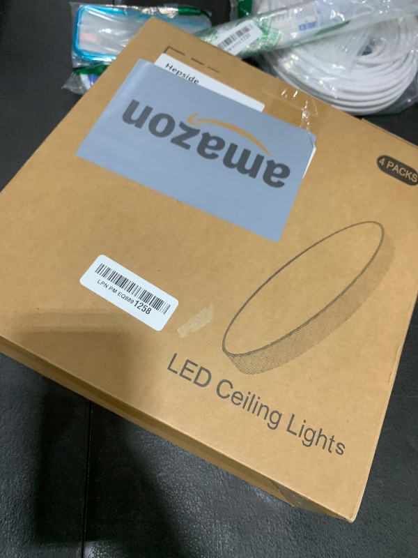 Photo 1 of 4PACK Flush Mount LED Ceiling Light Fixture Black, 12Inch 28Watt, Dimmable & 3000K-4500K-6000K 3 Color Selectable Ceiling Lamp 3200LM Low Profile Ceiling Light for Kitchen Bedroom Hallway Porch
