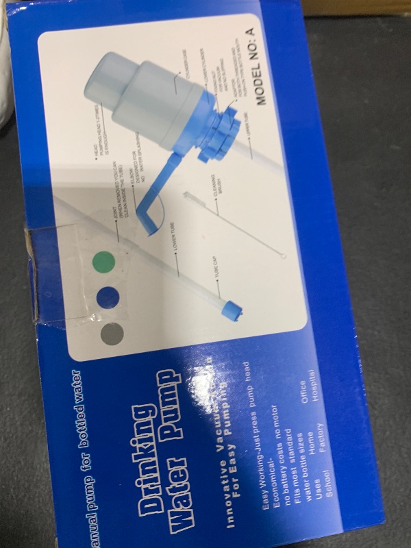 Photo 1 of 5 Gallon Water Dispenser - Manual Water Dispenser for 5 Gallon Bottle Non Drips, Easy Hand Press Water Pump Dispenser Fit for 2-6 Gallon Water Bottle (Blue)
