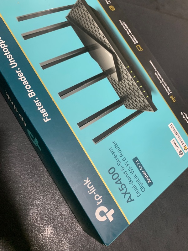 Photo 1 of TP-Link AX5400 WiFi 6 Router (Archer AX73)- Dual Band Gigabit Wireless Internet Router for Streaming, Long Range Coverage