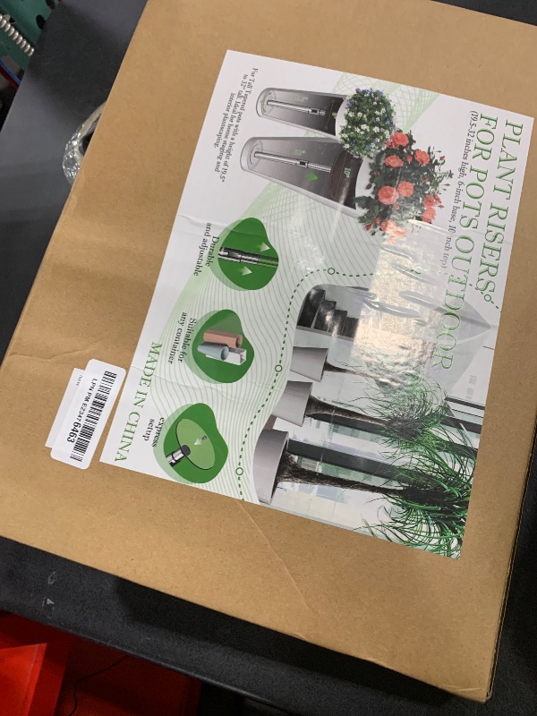 Photo 1 of Hazztoll Adjustable Plant Risers for Inside Pot, Planter Insert for Large ?Container?, 20-32'' Rise Filler Riser of Tall Flower Bed, Metal Lift Insert for Tall Taper (6 “8“10” Base or Top)