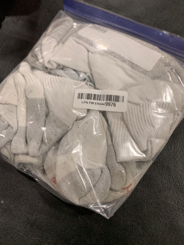 Photo 1 of Hanes mens Double Tough Ankle Socks, 12-pair Pack fashion liner socks, White/ Grey Foot Bottom, 12 14 US