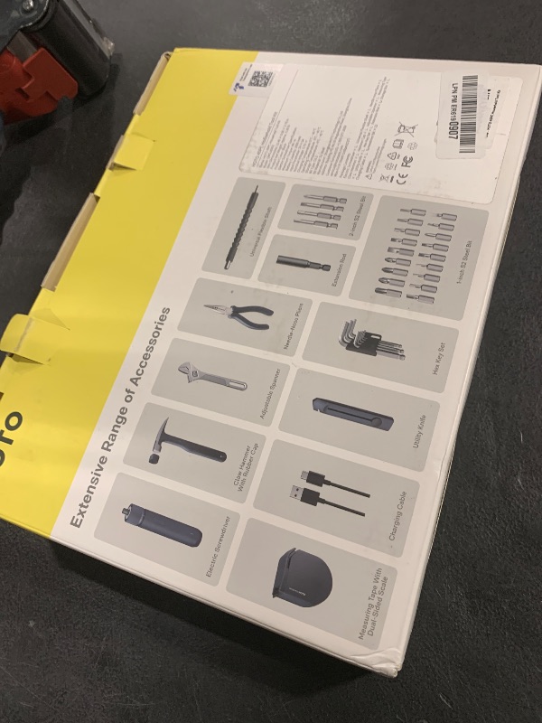Photo 1 of HOTO 40-Piece Tool Kit, Household Essentials tool set w/Smart Electric Screwdriver (LED, 3 Torque) + 14 Tools & 26 Accessories | Pro-Grade Compact Organizer for Home, Dorm Repairs, DIY