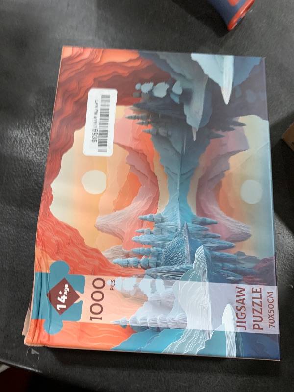 Photo 1 of 1000 Pieces Jigsaw Puzzle for Adults - Dreamy Glacier Sunrise Landscape - Challenging Puzzle with Fantasy Colors for Relaxing Family Fun (19.7x27.6 in)
