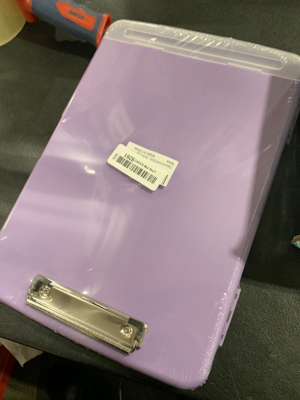 Photo 1 of Clipboard with Storage,A4 Nursing Clipboards with Pen Holder,Heavy Duty Storage Clipboard with Low Profile Clip, Clipboards Folder Side-Opening Clip Boards,Smooth Writing Clip Board (Light Purple)
