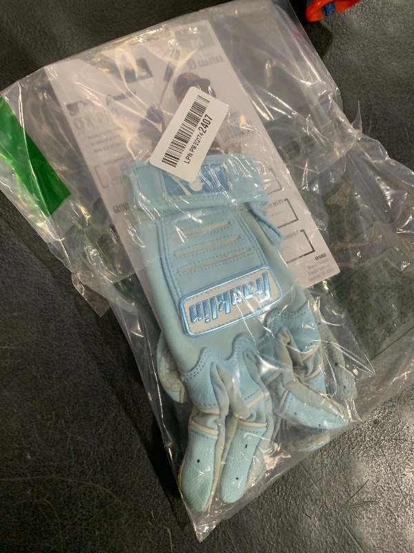 Photo 1 of Franklin Sports MLB Baseball Batting Gloves - CFX Pro Adult + Youth Batting Gloves Pair - Baseball + Softball Batting Gloves - Carolina Blue Highlight - Youth Medium