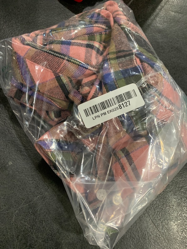 Photo 1 of Betusline Girls' Plaid Flannel Shirt, Kids Long Sleeve Button Button Shirts Tops,F Pink & Green #1?10-11 Years= Tag 170