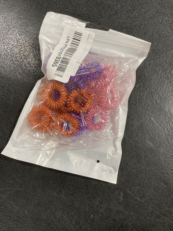 Photo 1 of 30 Pieces Acupressure Rings Spiky Sensory Rings for Fingers Stress Relief Fidget Sensory Massager for Teens Adults (Pink, Orange, Purple)