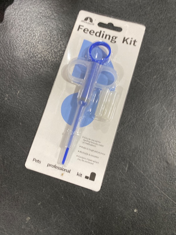 Photo 1 of 2 Pieces Pet Pill Plunger Popper for Small Cats Dogs Pill Gun Dispenser Shooter Pet Piller Soft Tip Tablet Syringe Pusher Animal Medicine Feeder for Feeding Accessories (Blue)