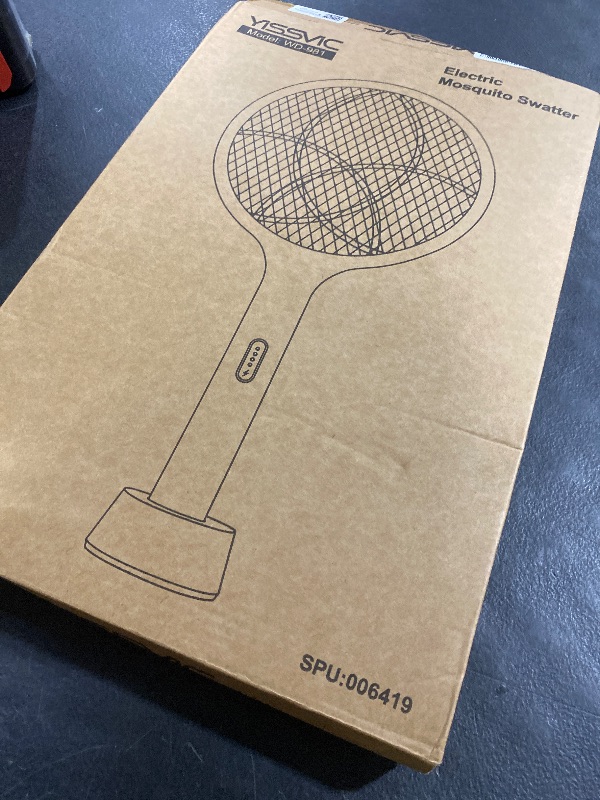 Photo 1 of YISSVIC Electric Fly Swatter Bug Zapper Racket Dual Modes Mosquito Killer with Purple Mosquito Light Rechargeable for Indoor Home Office Backyard Patio Camping