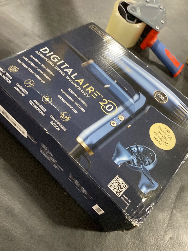 Photo 1 of Infiniti PRO by CONAIR DigitalAIRE 2.0 Hair Dryer, 1875W Frizz-Reducing Ionic Hair Blow Dryer with Diffuser, Up to 5X More Speed and 90,000 RPMs for Advanced Drying Power, Blue