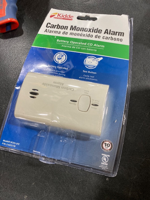 Photo 1 of Kidde Carbon Monoxide Detector, Battery Powered CO Alarm with LEDs, Test-Reset Button, Low Battery Indicator, Portable