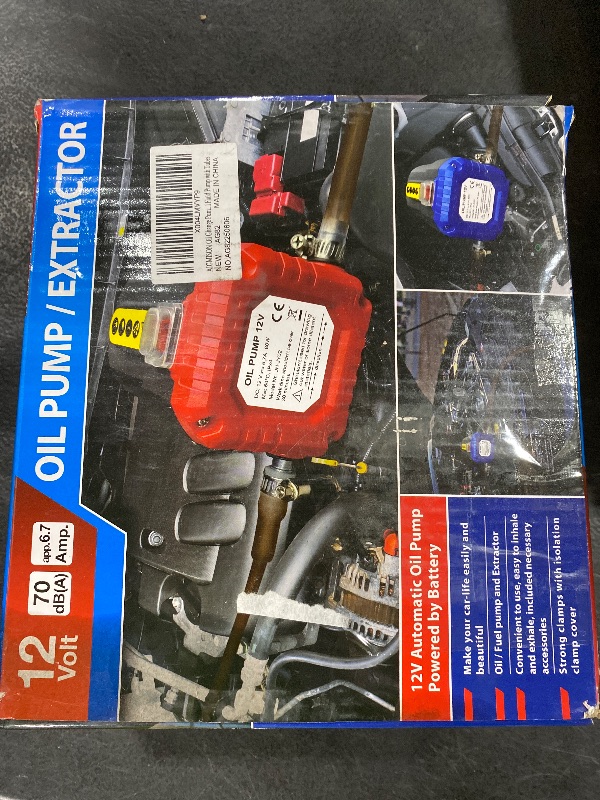 Photo 1 of AIGMISON Oil Change Pump Extractor, 12V 80W Electric Oil Transfer Pump, Motor Oil Diesel Fluid Pump with Tubes